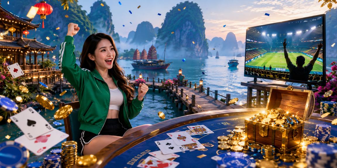 Không khí lễ hội và game bài tại vùng biển Hạ Long mang phong cách giải trí Việt Nam