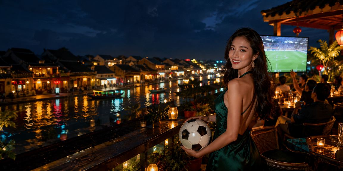 Người hâm mộ bóng đá tại Hội An theo dõi trận đấu và đặt cược trực tuyến bên tách cà phê